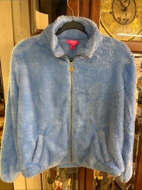 Cozy Faux-Fur Zip Jacket in Light Blue